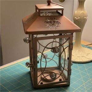 Partylite Bronze Lantern with Cutout Design - NIB